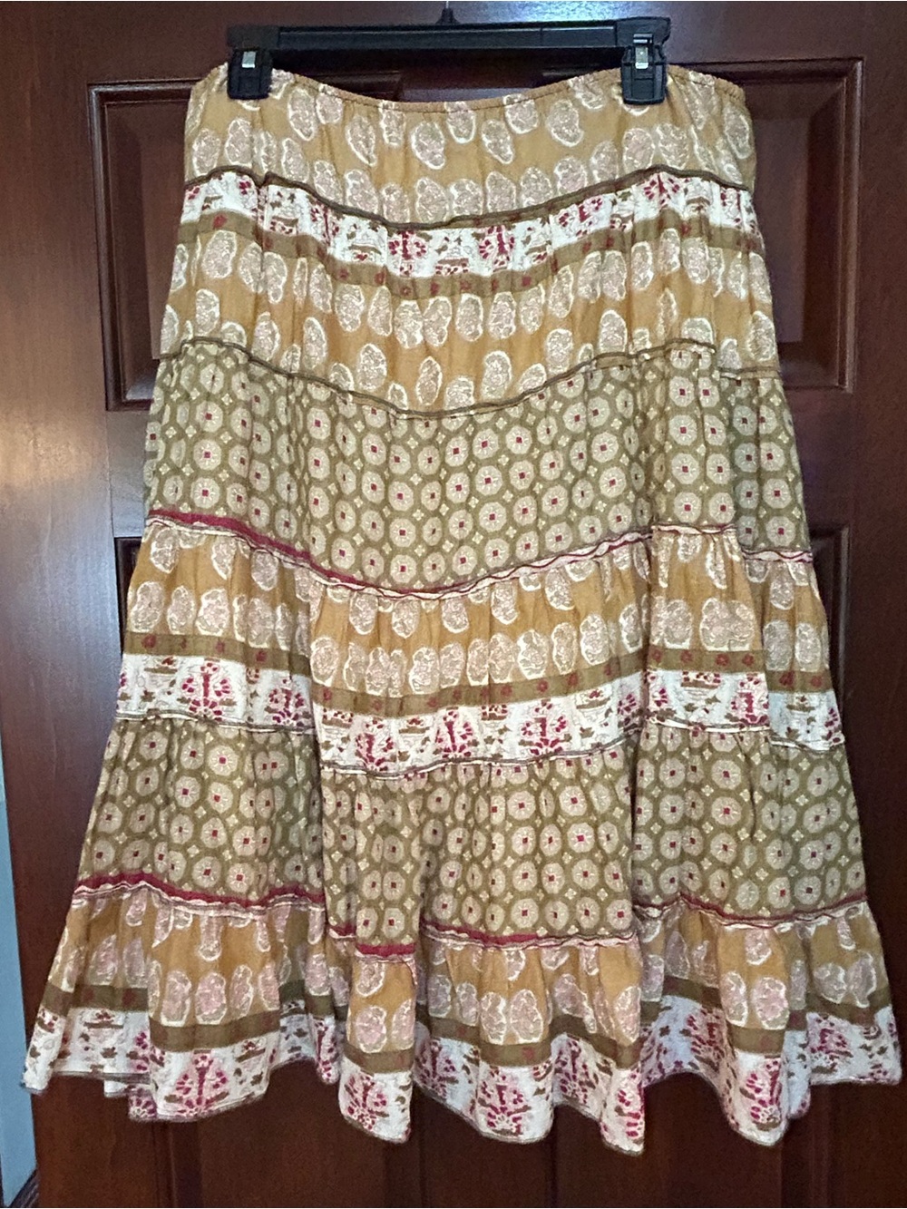 Miss Chievous XL 100% Cotton Boho Patchwork Tiered Midi Skirt